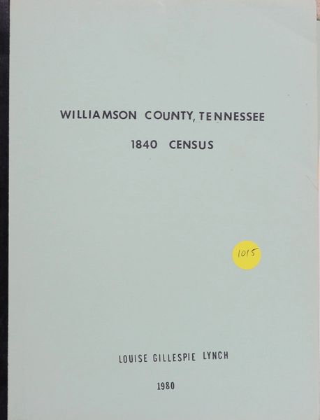 1840 Census of Williamson County, Tennessee