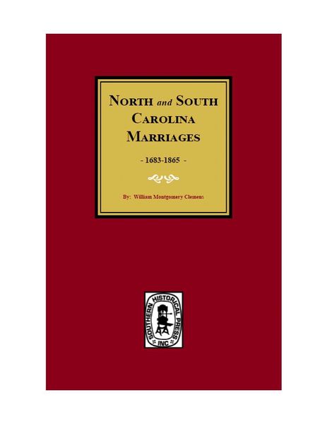 North and South Carolina Marriage Records, 1683-1865.