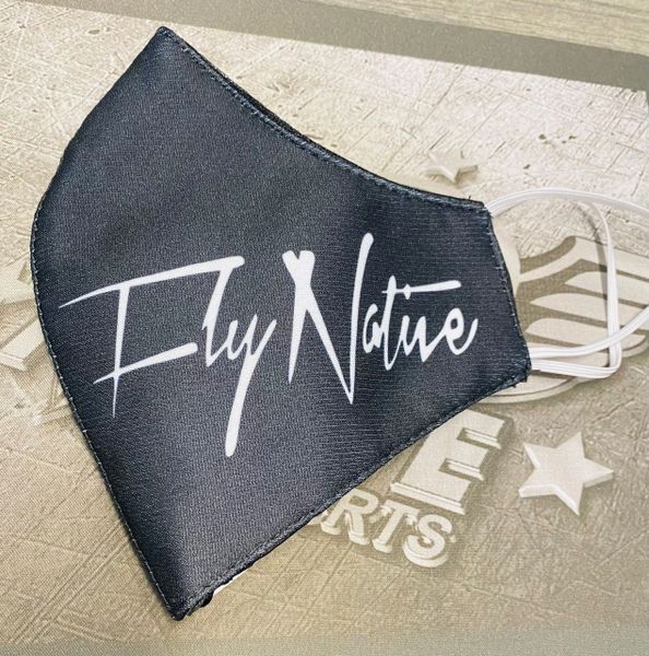 Fly Native Script LV Supreme Designer Face Mask