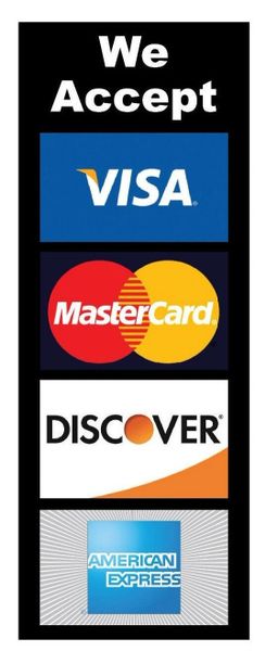 2 PACK CREDIT CARD LOGO DECAL STICKERS Vinyl Window Accepted Gift Visa Store USA