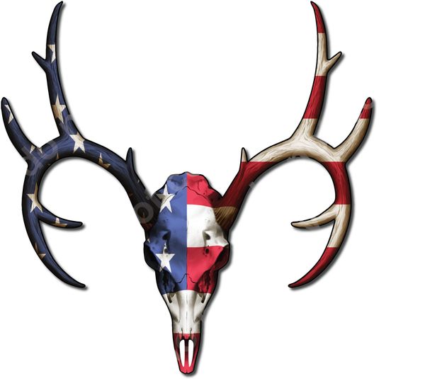 Deer / Buck skull 4" decal sticker