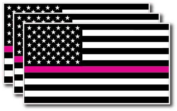 Pink LINE American Flag Breast Cancer Sucks Ribbon Vinyl Decal Stickers Car Truck