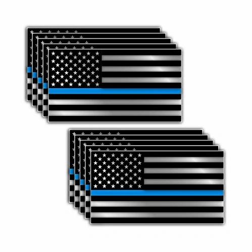 Wholesale Lot of 6 Blue Lives Matter Thin Blue Line Decal Bumper Sticker 