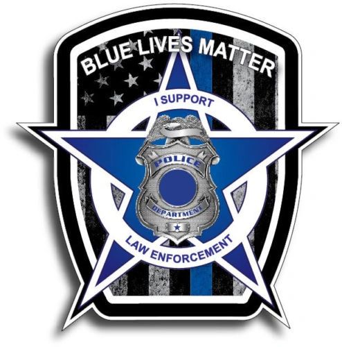 Cop Fire Flag Police Lives Matter Bumper Vinyl Sticker 3" X 5" 