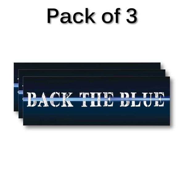 3 PACK Back the Blue Vinyl Decal Car Truck Laptop sticker
