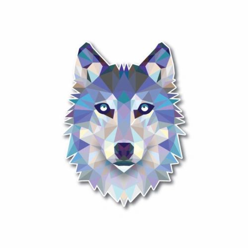 Geometric Wolf Low Poly Dog Decal Sticker Reflective Car Truck Window Laptop