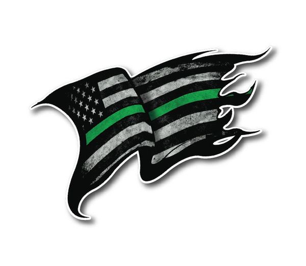 Thin Green Line Decal Sticker Soldier Veteran Army Navy Marines Military Flag