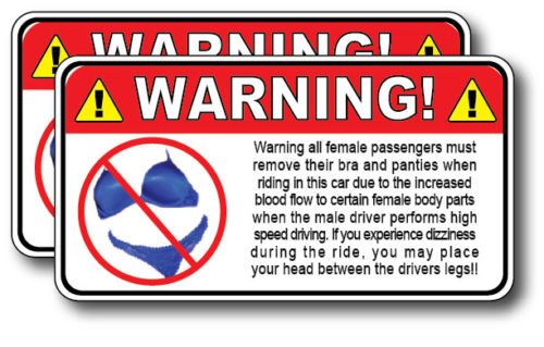 2 Pack Funny Warning Decal Sticker NO BRA & PAINTIES Vinyl Graphic 3M Trunk Car