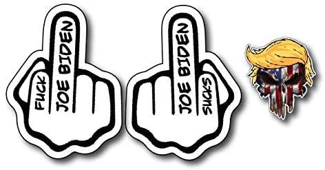 FCK Joe Biden Sucks Pro Trump Middle Finger Sticker Vinyl Decal Sign Peel and Stick Indoor and Outdoor 3M Vinyl