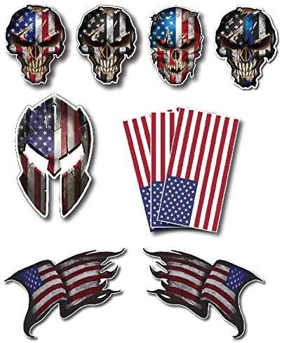 5pack Black Ops American Flags Hard Hat Decals Helmet Stickers USA Tactical Gear