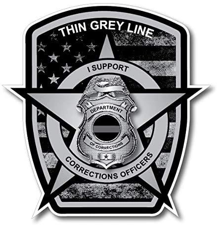 Thin Grey Line Badge Decal Correctional Officer Car Truck Vinyl USA Police Military Lives Matter