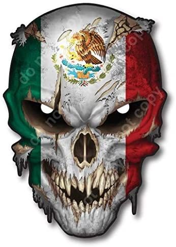 Mexico Flag Skull Vinyl Decal Sticker Truck Car Mexican American | Low