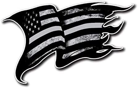 Thin Grey Line Tattered Flag Decal Correctional Officer Car Truck Vinyl USA Police Military Lives Matter …