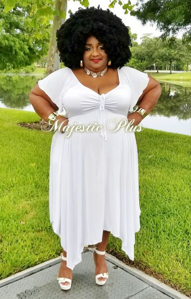 Plus size white casual outfits hotsell