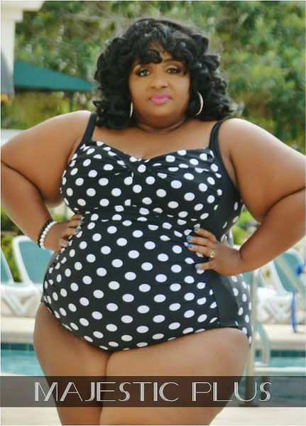 Plus size hotsell polka dot swimdress