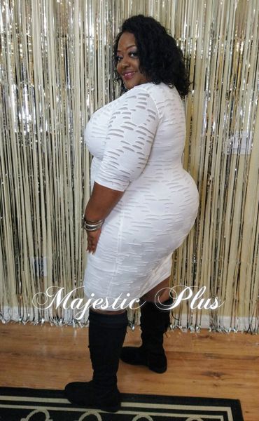 Winter white plus size on sale dress