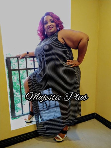 Plus size striped outlet dress black and white