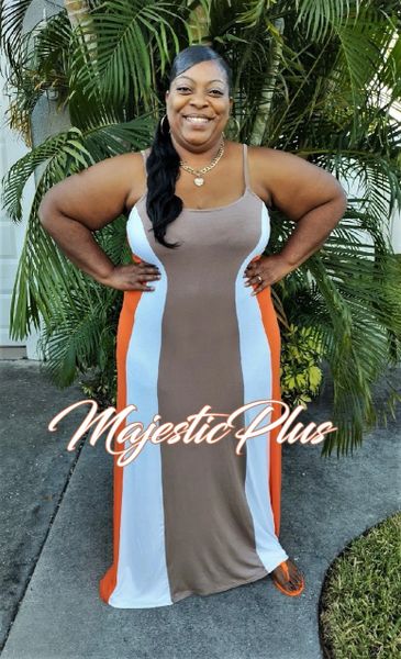 Colour block maxi outlet dress