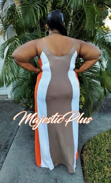 Color block maxi dress hotsell plus size