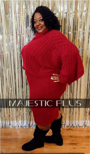 Red on sale sweater set