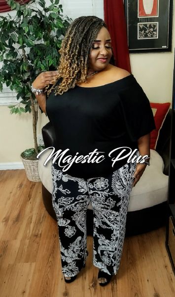 Plus Size Black Dolman Designer Top | Majestic Plus