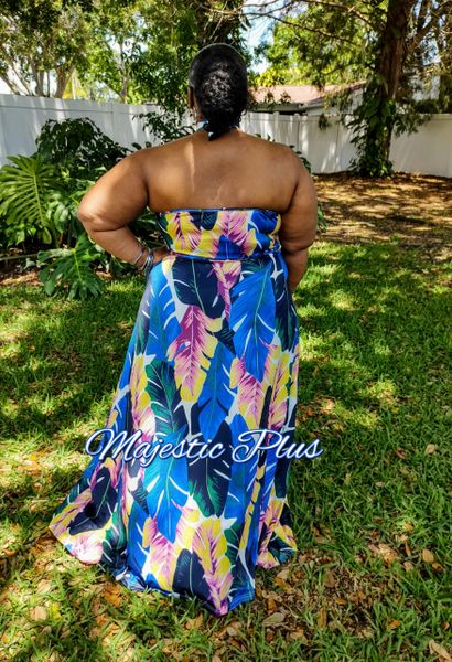 Plus Size Crisscross Back Split Thigh Maxi Dress – Viveda Boutique