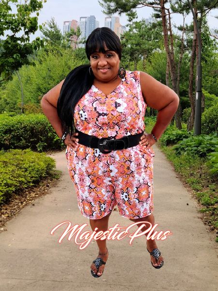 Plus size hotsell orange romper