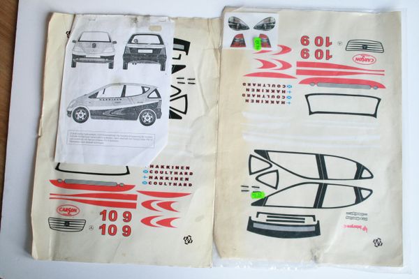 Carson Decal / Sticker Sheet . Mercedes Benz Hakkinen Coulthard (Poor Condition)