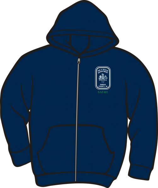 Fairfax County Safety Officer 401 Lightweight Zipper Hoodie