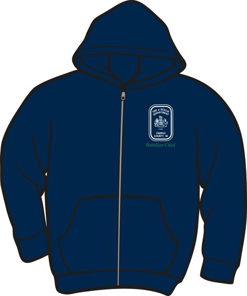 Fairfax County Safety Officer Battalion Chief Lightweight Zipper Hoodie