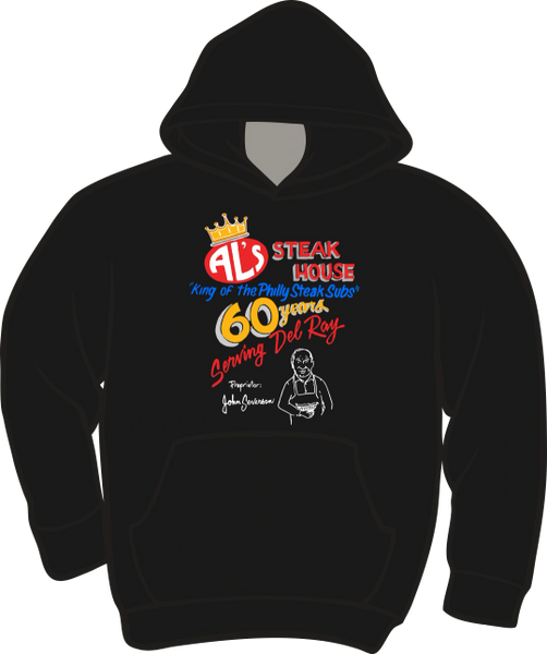 Al's Steak House - 60 years by Donnie Strother Hoodie in BLACK