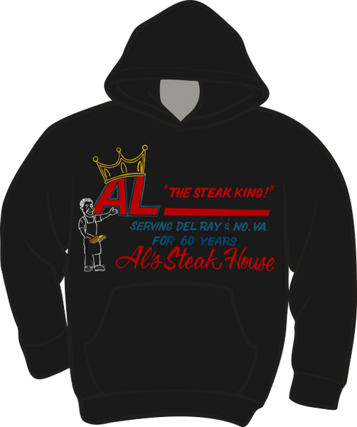 Al's Steak House - Steak King by Donnie Strother Hoodie in BLACK