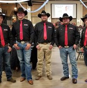 Collins Auction Team Left to Right. Glen Birkey, Seth Johnson, Luke Styren, Jerry Collins, Ben Collins