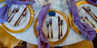 wedding decor, wedding decorations, table setting, linens, BBJ Linen, wedding decorating, YMCA of th
