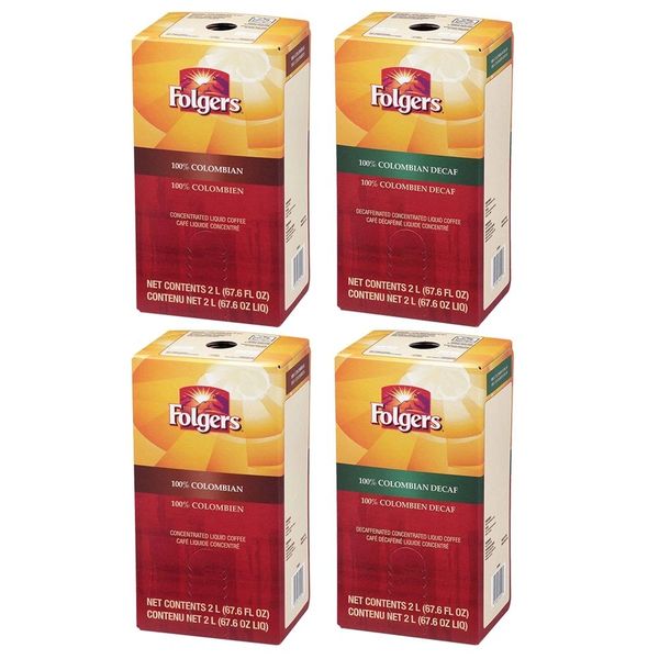 Folgers 2 Liter 100 Colombian Liquid Coffee Concentrate (Two Boxes