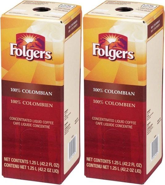 Folgers 1.25 Liter 100% Colombian Liquid Coffee Concentrate (Two Boxes)