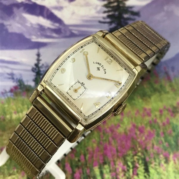 Montre Vintage Homme Elgin 21 Bijoux - Chronographe - Cadran Inhabituel - Révision Récente - Occasion