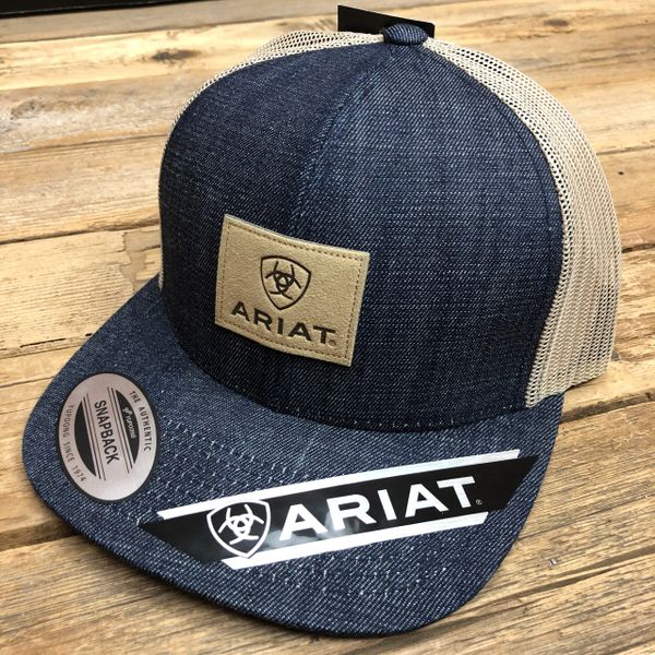 Ariat Tan Leather Patch/Denim | ETB Caps