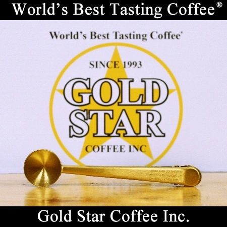 Gold Star Coffee Gold Coffee Scoop & Clip