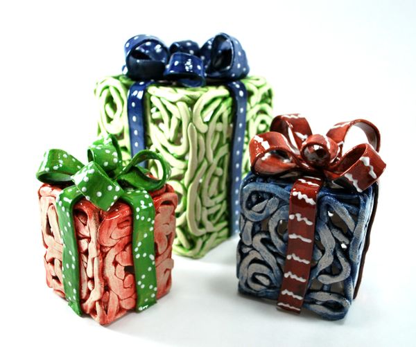 Square Holiday Package Clay Puzzling Molds (Individual molds and set of 3)