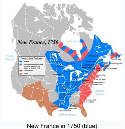 New France in 1750 was the colonial territory of France. 