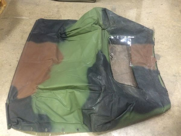 2-1/2 TON, M44A2 SOFT TOP CAMO FITTED COVER 12450214-1, 2540-01-413-3143 NOS