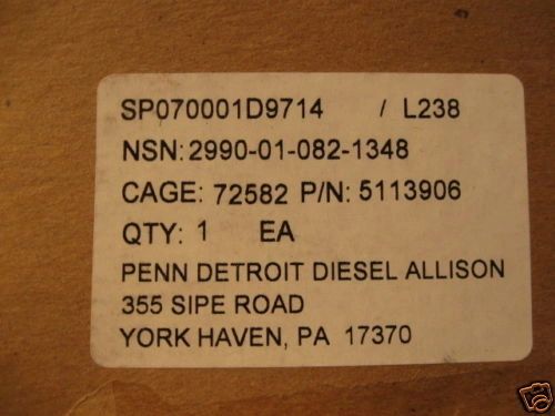 DETROIT DIESEL 71, V71, 92 SERIES CARRIER AND WEIGHT 5113906 NOS