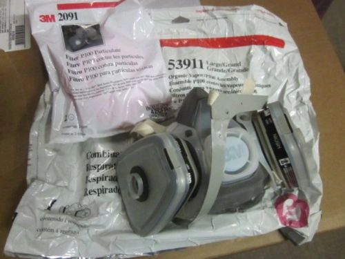 3M COMBINATION 53911 DUAL MASK P100 WITH FILTERS SIZE LARGE NEW