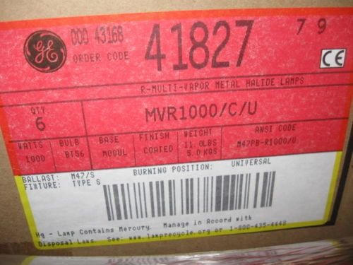 GE MULTI-VAPOR LAMP 1000W BULB 41827 NEW