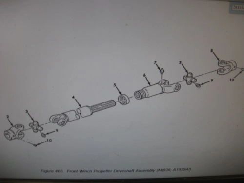 M939A1 FRONT WINCH PROPELLER SHAFT 11669461 NOS