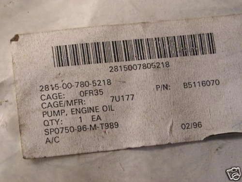 DETROIT DIESEL OR SIMILAR BRAND 53 SERIES OIL PUMP 5116070 NOS