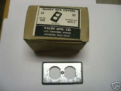 1 BOX OF 50 STEEL ELECTRICAL BOX COVERS 58-C-7 2-1/4 X 4 INCHES