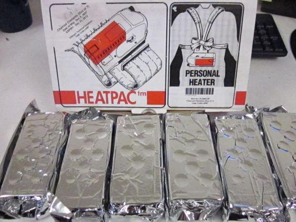 1 BOX OF 7 HEATPAC PERSONAL CHARCOAL HEATING ELEMENTS 8403.00 NOS