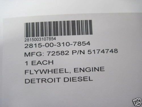 DETROIT DIESEL FLYWHEEL, 5174748, 2815-00-310-7854 NOS